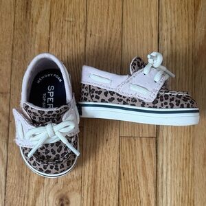 Sperry Baby Pink Leopard Sneakers